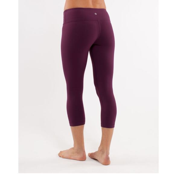 Lululemon Wunder Under Crop Plum Legging Size 4 - Picture 8 of 10